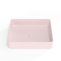 Set Vasque Infinitio à poser 50 x 40 x 11 cm + Bonde, Rose mat (SATINF5040PM-SET_BP)