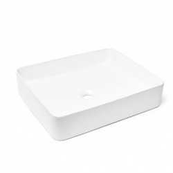 Set Vasque Infinitio à poser 50x40cm + Bonde, Blanc (SATINF5040M-SET_BP)