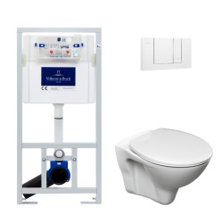 Pack WC Bâti-support Viconnect + WC Cersanit S-Line Pro + Abattant + Plaque blanche (ViConnectEurovit-2)