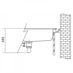 Urban Evier de cuisine 860x500mm, UVF 611-86, Noir mat (UBG611-86MC)