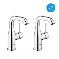 Essence Lot de 2 Mitigeurs monocommande 1/2" Lavabo Taille M chrome (23462001-DUO)