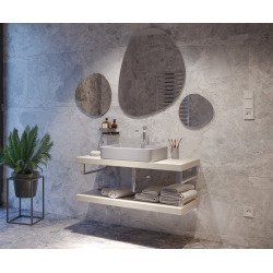  Infinitio Vasque à poser 50 x 40 x 11 cm, sans trop-plein, Gris mat (SATINF5040LGRM)