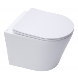 Pack WC Bâti-support UP720 extra-plat + WC Infinitio sans bride + Abattant softclose + Plaque chrome mat (SLIM-Infinitio-L)