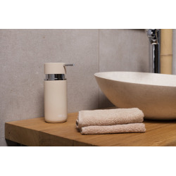 Set d'accessoires Infinitio Distributeur de savon + Porte savon + Gobelet, En céramique, Marron mat (PackSAT-MarronMat)