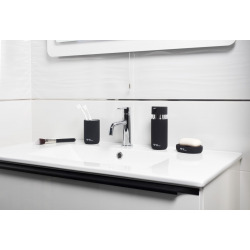 Set d'accessoires Infinitio Distributeur de savon + Porte savon + Gobelet, En céramique, Noir mat (PackSAT-NoirMat)