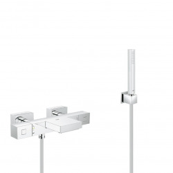 Set bain/douche mitigeur thermostatique Grohtherm Cube + Douchette Euphoria 1 jet avec support mural (34497000-CUBESTICK)