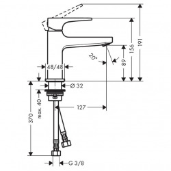  Metropol Metropol 100 Mitigeur de lavabo poignée manette bec court, bonde Push-Open (32500000)