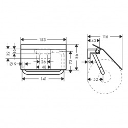  AddStoris Porte-papier WC avec couvercle, Chrome (41753000)