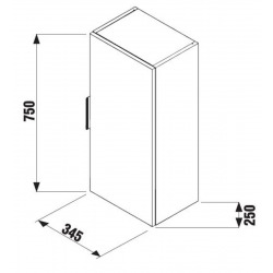 Cube Armoire de salle de bain 75cm avec porte fermeture softclose, Blanc (H4537111763001)