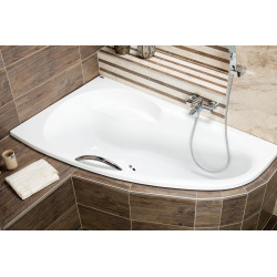  160 x 95 cm Luiza baignoire d'angle orientation gauche en acrylique, sans pieds, blanc (LU1600L)