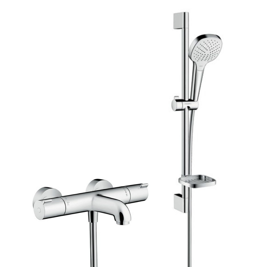 Porte savon pour barre de douche rectangulaire chromé Hansgrohe Casetta