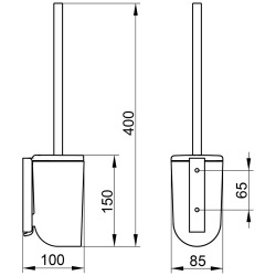  Elegance Brosse WC fixation murale, Blanc (11664010100)