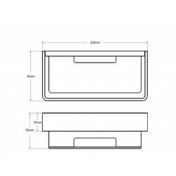 Panier de douche 20 cm en laiton massif, Chrome (SATDPOL20CH)