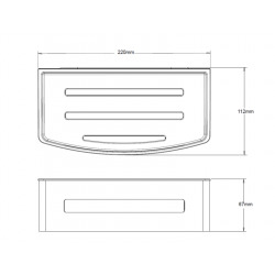 Panier de douche 22 cm en acier inoxydable, Noir (SATDPOLMC)