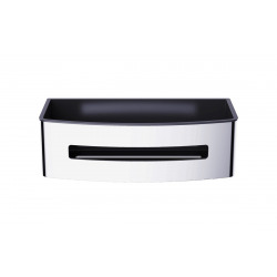 Panier de douche 22 cm en acier inoxydable, Chrome et Noir (SATDPOLCHC)