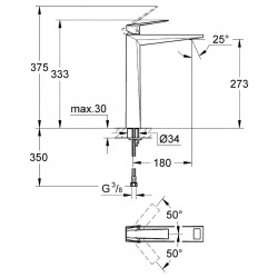  Allure Brilliant  Mitigeur monocommande 1/2" Lavabo Taille XL