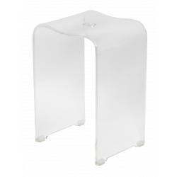  Tabouret de salle de bain PMR antidérapant – sécurité et stabilité, Transparent (SATSTOLPLASTT)