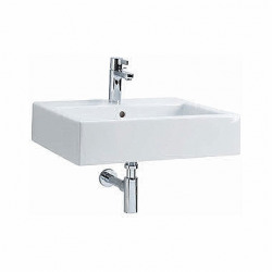  Ensemble Lavabo suspendu Twins 60x46cm + Bonde clic-clac + Siphon de lavabo, Chrome  (L51160000-SET)