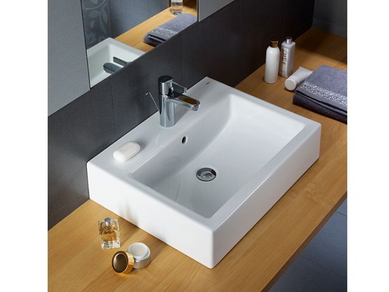 Ensemble Lavabo 60x42cm + Bonde clic-clac + Siphon de lavabo