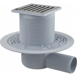  Siphon de sol 105 × 105/50 mm côté, grille en acier inoxydable, siphon d&apos;eau (APV103)
