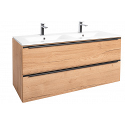 Meuble de salle de bain avec double vasque Naturel Nobia 120x60x46 cm Chêne Sierra (NOBIA120ZDS)