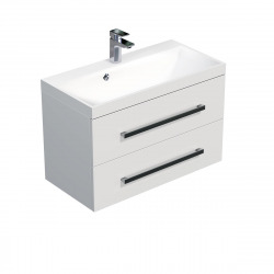  Meuble de salle de bain avec lavabo Naturel Cube Way 80x40 cm blanc brillant (CUBE280ZBL)