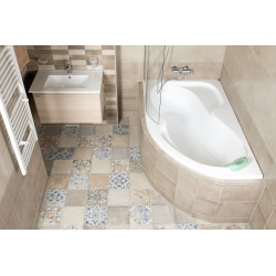 160 x 100 cm Fortuna Plus baignoire d'angle orientation gauche en acrylique, sans pieds, blanc (FO1600LPLUS)