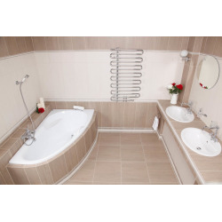  160 x 95 cm Luiza baignoire d'angle orientation droite en acrylique, sans pieds, blanc (LU1600P)