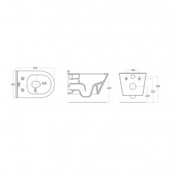  Pack WC Bati-support Geberit UP720 + Cuvette Lucco Avva sans bride + Abattant soft close + Plaque Blanche