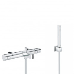 Set bain/douche Mitigeur thermostatique Grohtherm 800 + Stick de douche mural 1 jet, Chrome (34770000-CUBESTICK)