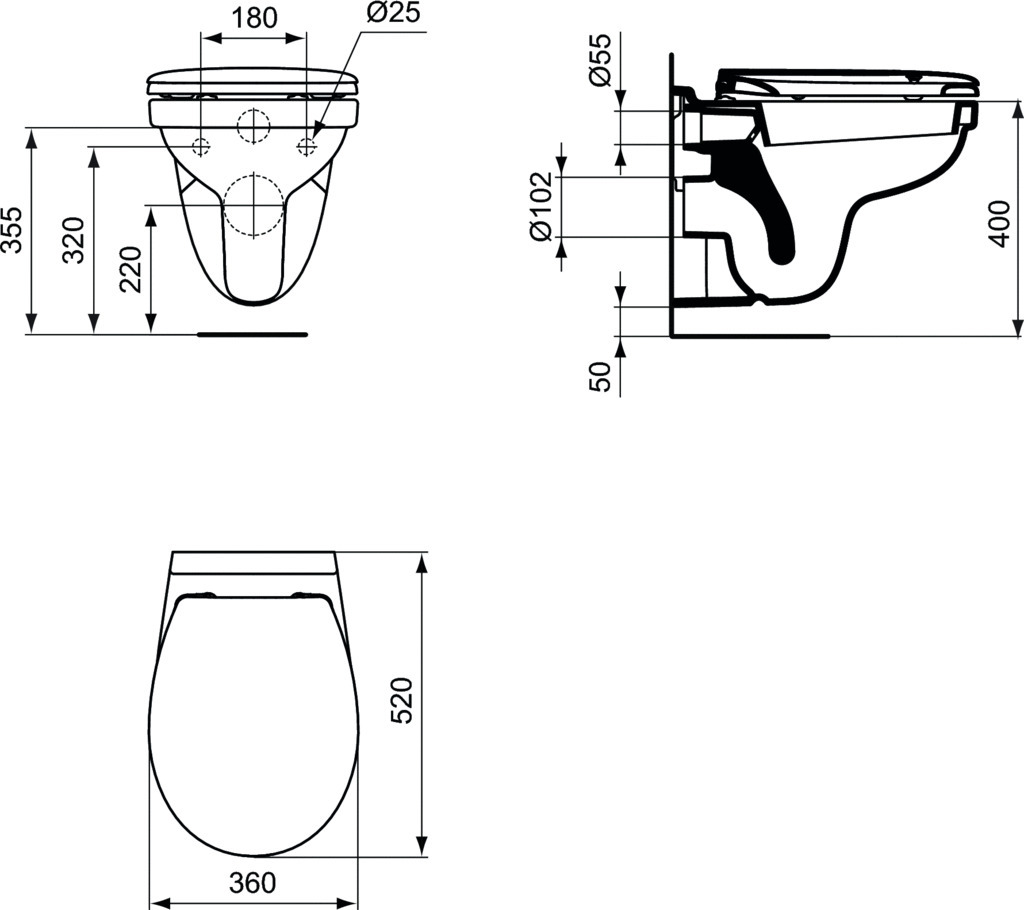 PORCHER - Pack WC surélevé Ulysse+ carénée sortie horizontale avec kit de  fixation au sol, avec abattant Réf. P14901