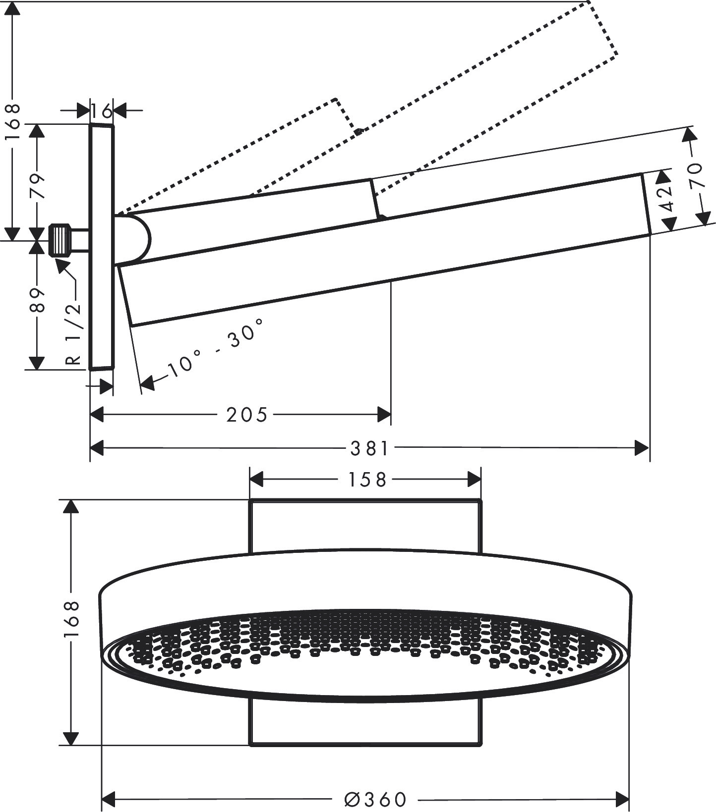 Hansgrohe RainSelect Set de douche thermostatique haut de gamme, Douche