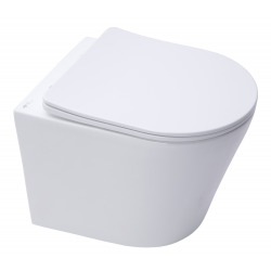 Pack WC Bâti-support autoportant + Cuvette suspendue sans bride SAT + Abattant frein de chute + Plaque Blanc + Set d'habillage