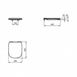 Ideal standard Tesi Abattant ultra-fin frein de chute (T352701)