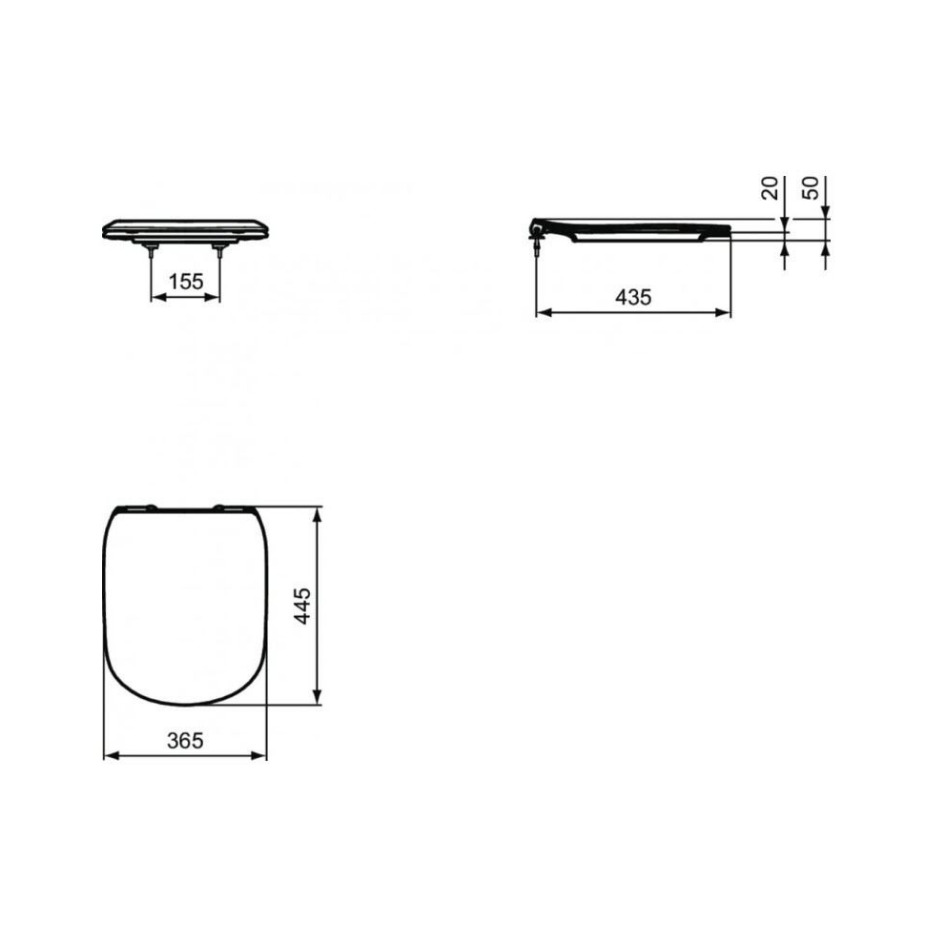 Abattant Wc - Duroplast - Ultra fin - avec frein de chute - Noir