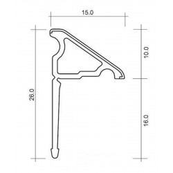 Baguette de recouvrement, 2x1950mm pour camouflage des joints de baignoire, Blanc (PVL0)