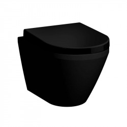 Pack WC Bâti-support extra plat UP720 + Cuvette noire Vitra Integra + Abattant frein de chute + Plaque Noir brillante
