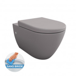 Pack WC bâti-support + Réservoir WC + Cuvette sans bride fixations invisibles + Abattant + Plaque chrome (InfinitioGeb2)