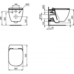 Pack WC suspendu complet Geberit Duofix autoportant, WC Ideal Standard Tesi, abattant SoftClose, plaque blanche brillante