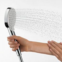 Vernis Shape Set de douche encastré tout en 1 avec douche de tête 23cm + Douchette 2 jets, Chrome (VernisShape-1)