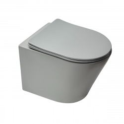 Pack WC Bâti autoportant + WC suspendu Swiss Aqua Technologies GreyInfinitio sans bride + Abattant softclose + Plaque Chrome