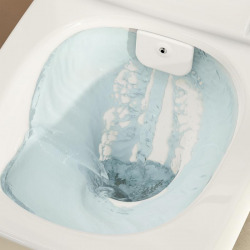 WC avec bidet suspendu SAT Infinitio avec abattant, vidage arrière et fonction lavante (SATINF011RREXPBFCT)