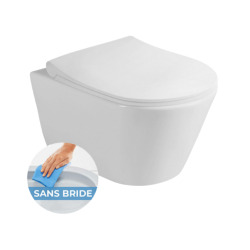 Pack WC Bâti-support Rapid SL + WC sans bride Avva + Abattant softclose  + Plaque blanche (RapidSL-Avva-4)