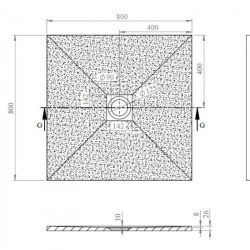 Receveur de douche carré SAT Alek 80x80 cm marbre coulé (SATALEK80QB)