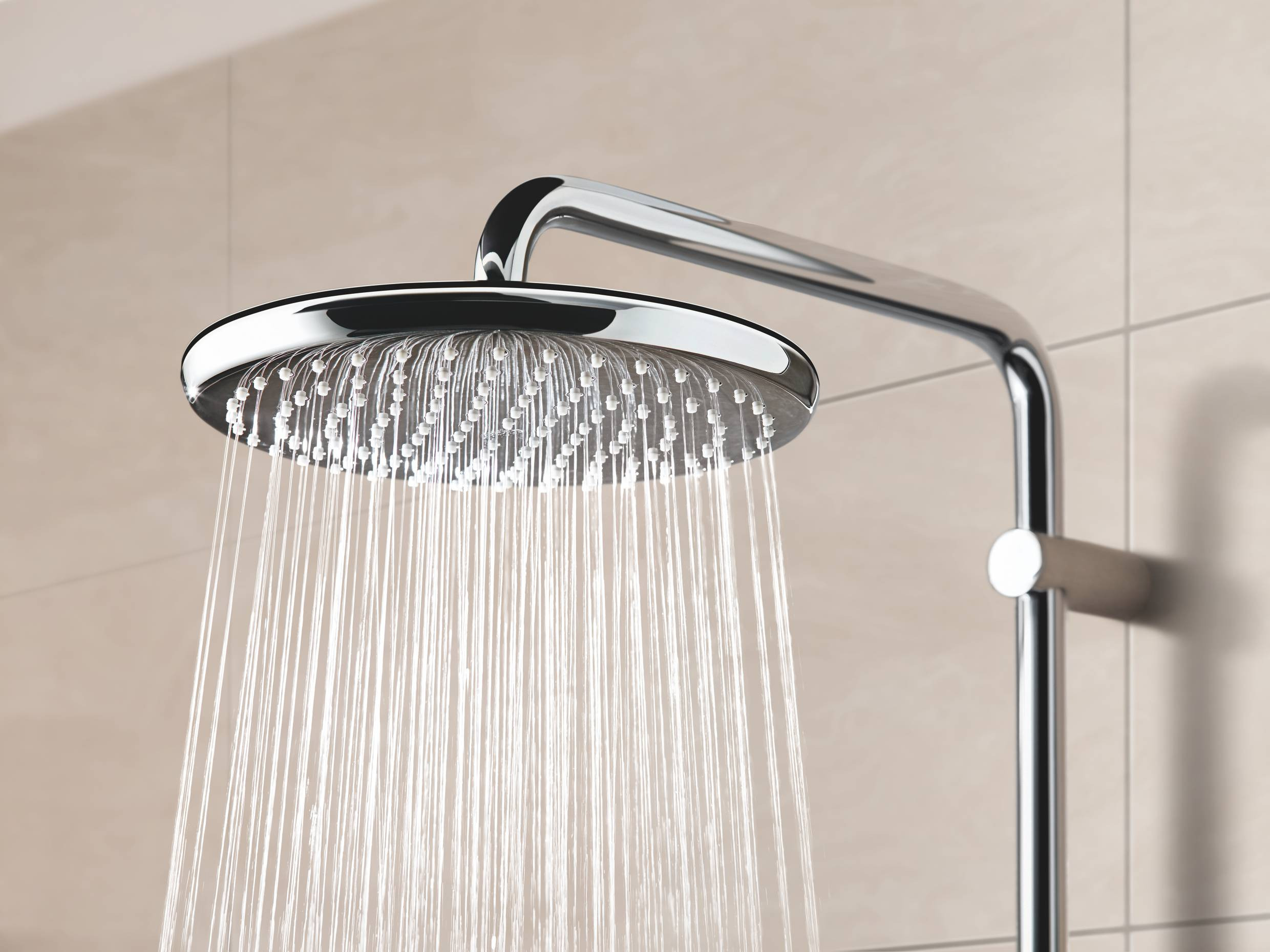 Colonne de douche thermostatique GROHE Vitalio Joy Shower System 310 +  Tablette d'angle GROHE Start