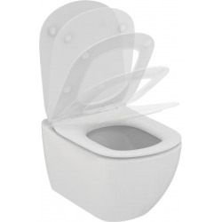 Pack WC Bâti-support + WC sans bride TESI AquaBlade + Abattant ultra-fin softclose + Plaque blanche (ViConnectTesi2SET)