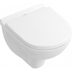 O.novo Cuvette WC sans bride compact, modèle suspendu, avec DirectFlush, Blanc CeramicPlus (5688R0R1)