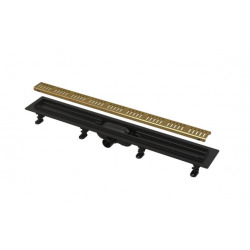 Simple - Drain de douche avec bord pour grilles perforées (APZ10BLACK-750BRASS)