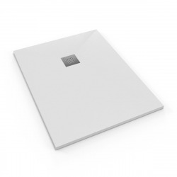  Alek Receveur de douche rectangulaire 120x90cm avec siphon, en marbre coulé, Blanc (SATALEK12090B-S)