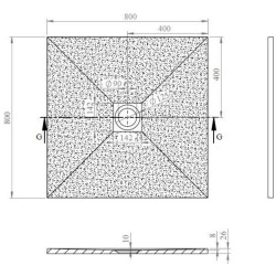 Receveur de douche carré SAT Alek 80x80 cm marbre coulé gris (SALEK80QS)